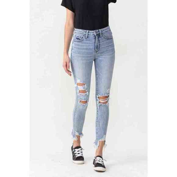 Lovervet Full Size Lauren Distressed High Rise Skinny Jeans - Picture 3 of 5